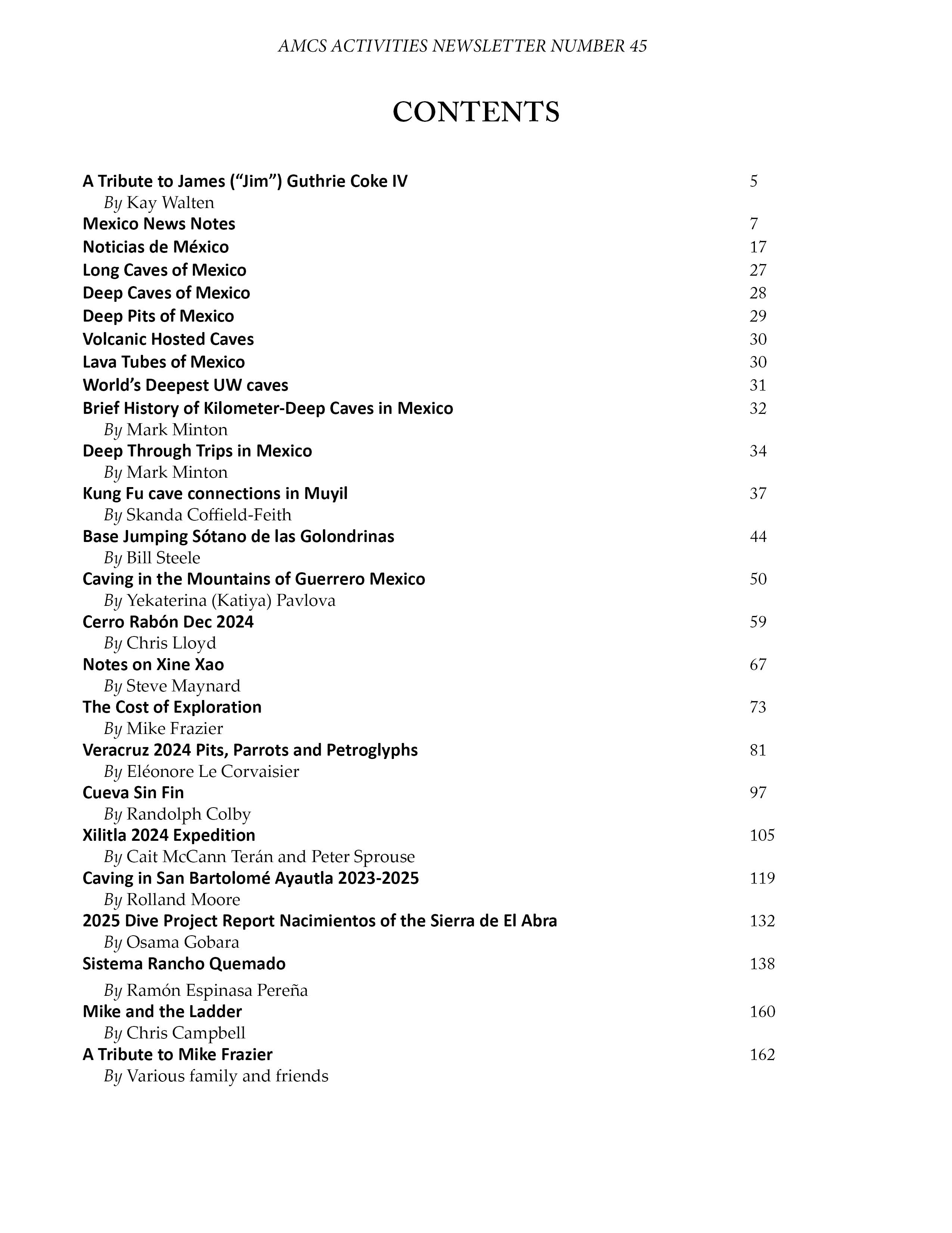 Table of Contents